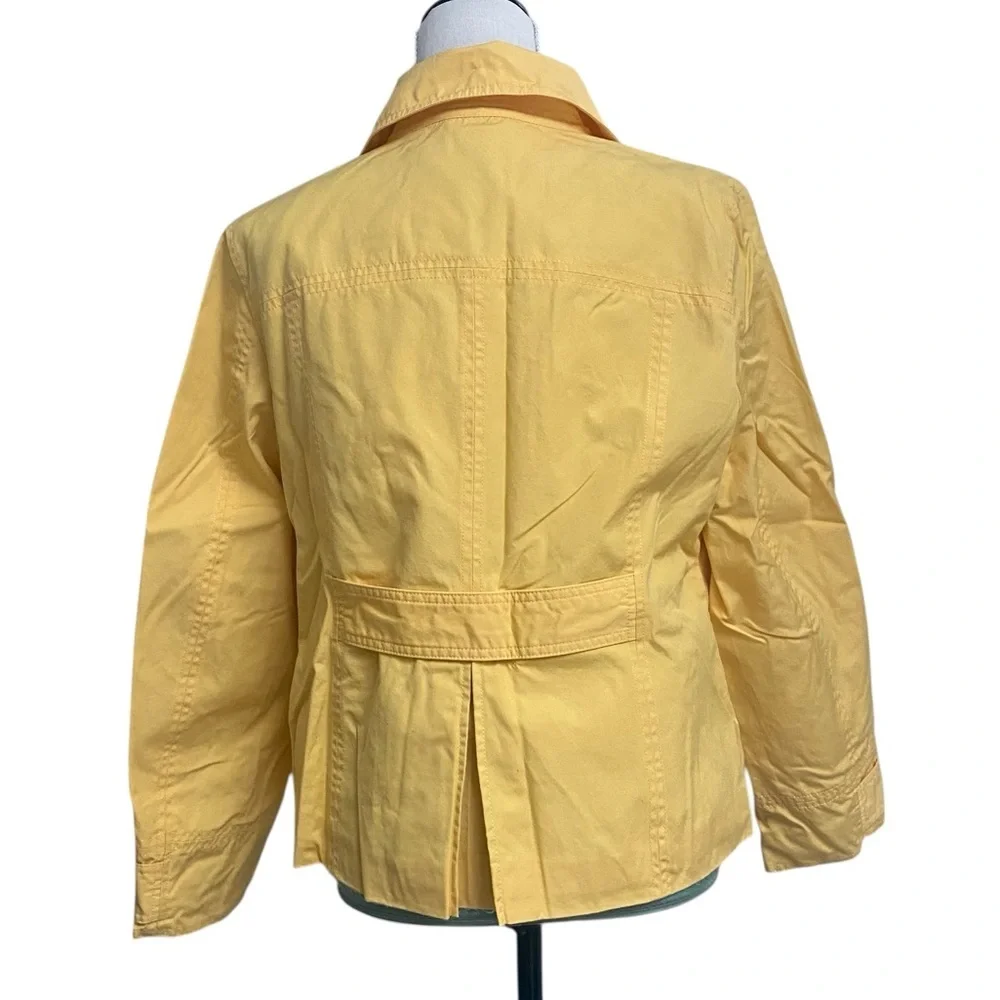 L.L.Bean Yellow Jacket M Double Breasted Cotton Coat Lightweight Utility - Picture 10 of 15